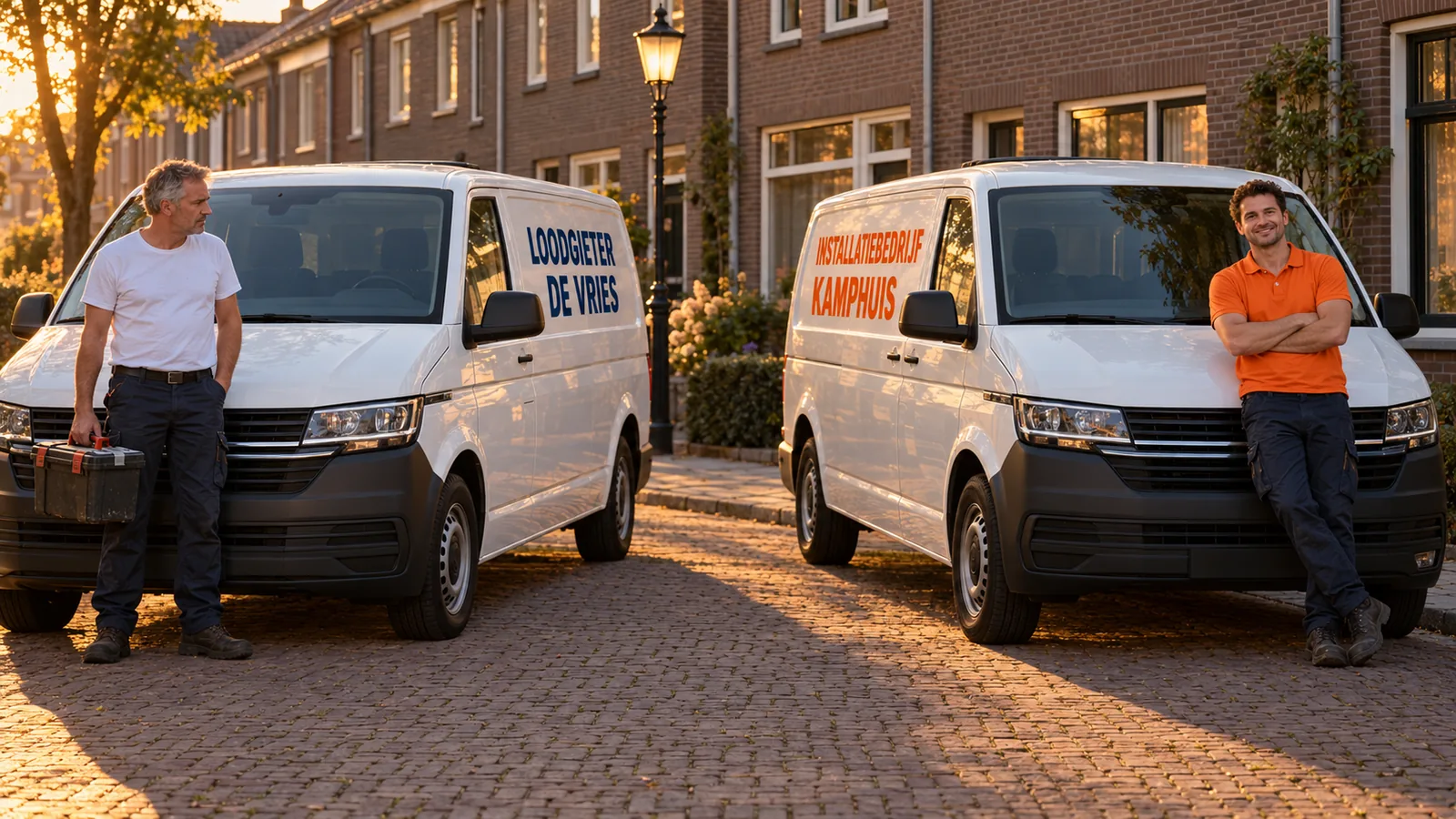 Twee loodgieters bij hun bus in Hengelo: waarom citeert ChatGPT mijn concurrent en niet mij?